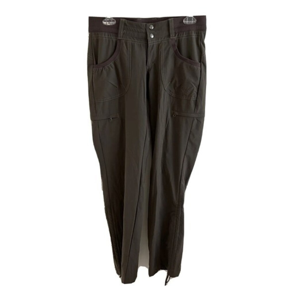 EUC Kuhl Dry Durango Olive Green Cargo Hiking Pants Ruched Cinch Leg Sz 2